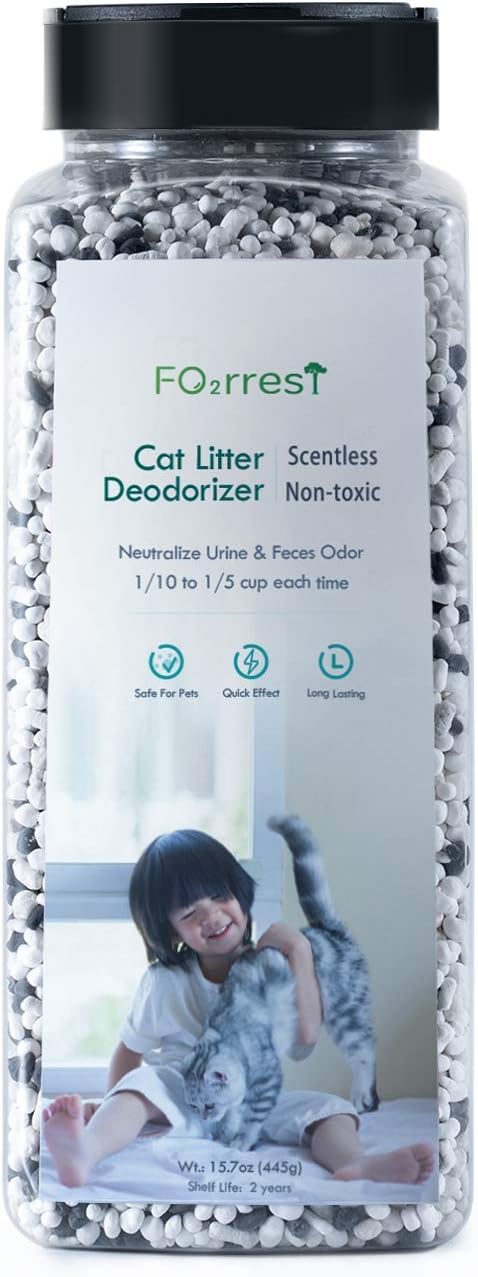 FO2RREST Natural Cat Litter Deodorizer Unscented Active Silica Odor Eliminator