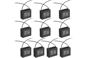 uxcell Ceiling Fan Capacitor CBB61 2uF 450V AC 2 Wires Metalized Polypropylene Film Capacitors 36.5x16x29.5mm for Water Pump Motor Generator, Pack of 10