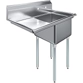 39 in. x 23.5 in. Stainless Steel One Compartment Sink with 18 in. x 18 in. Bowl and 18 in. Left Drainboard. NSF