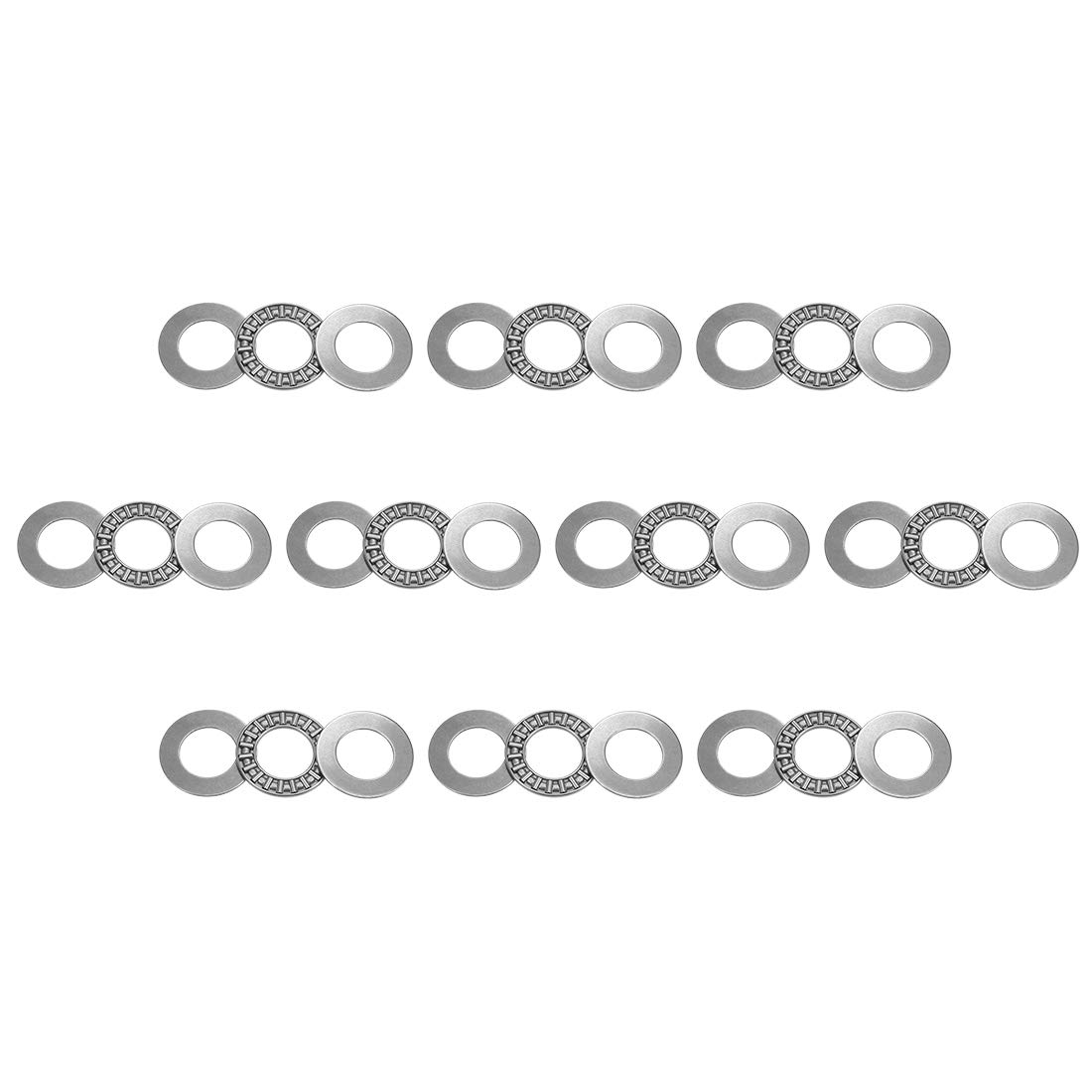 sourcing map AXK1730 Thrust Needle Roller Bearings with Washers 17mm Bore 30mm OD 2mm Width 10pcs