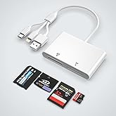 Memory Stick Pro Duo Adapter for iPhone/Android/PC, 4 in 1 SD/TF/MS/XD Picture Card Reader, Memory Card Reader Lightning/USB/USB-C OTG Adapter, Memory Stick Pro Duo Reader for Sony Plug & Play