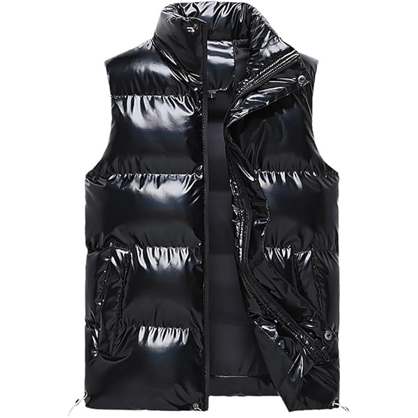 DGHM-JLMY Men Glossy Slim Casual Warm Down Cotton Vest