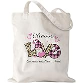 BQXS Canvas Bag for Valentine's Day Aesthetic Valentines Tote Bag for Women Friends