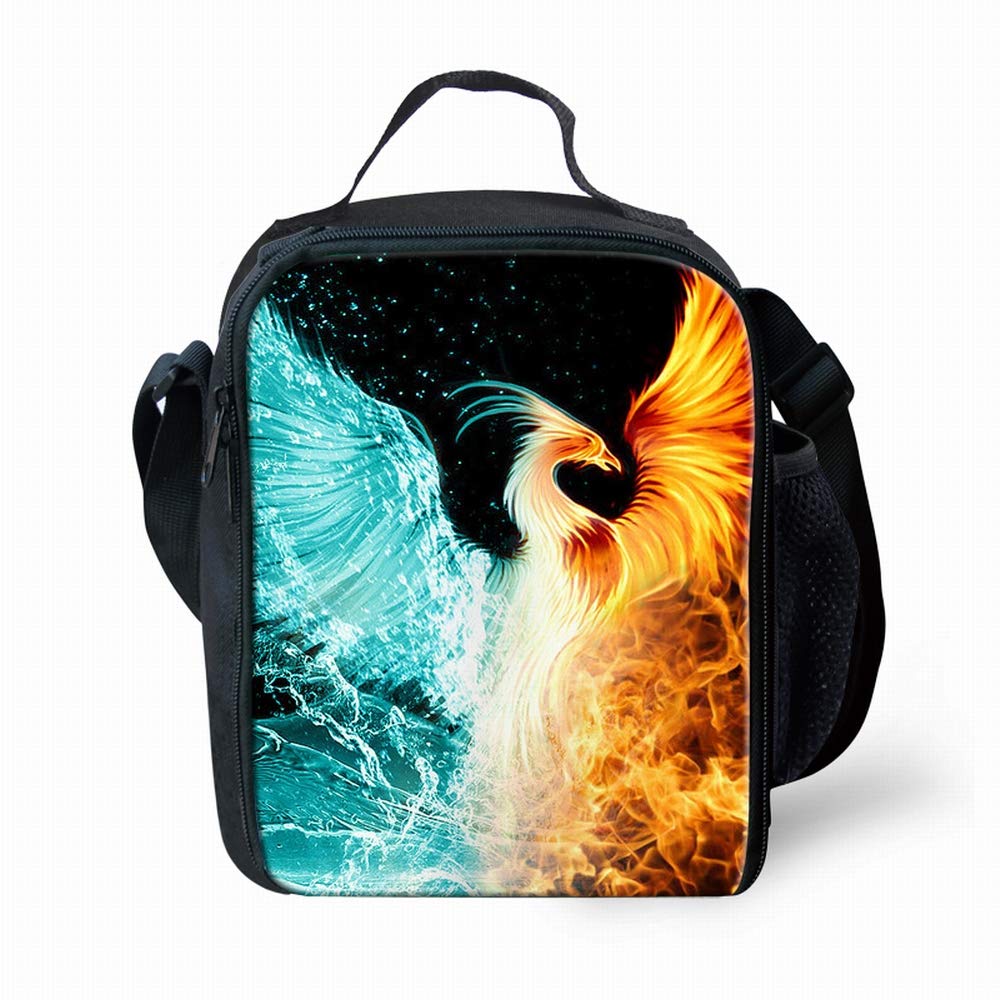 Amzbeauty Phoenix Print Lunch Bag for School Kids Boys Girls Small Lunch Box Insulated Lunch Container with Adjustable & Removable Tote Bag — image 1