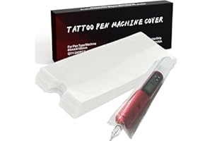 Large Tattoo Machine Pen Covers - Yugui 200Pcs Transparent Disposable Plastic Tattoo Grip Sleeve Bags Pen Type Bags for Tattoo Pen Sleeves for Tattooing Pen Tattoo Kit Tattoo Supplies Clear