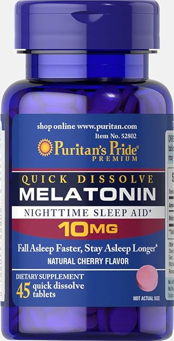 Image Unavailable. Image not available for. Color: Puritans Pride Quick Dissolve Melatonin 10 mg ...