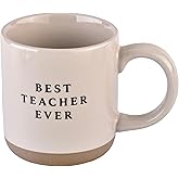Sweet Water Decor Best Teacher Ever Stoneware Coffee Mugs - 14oz Cute Coffee Mugs for Hot & Cold Drinks - Dishwasher & Microwave Safe - Best gift for Educators & Teachers - Ideal Tea & Espresso Mugs