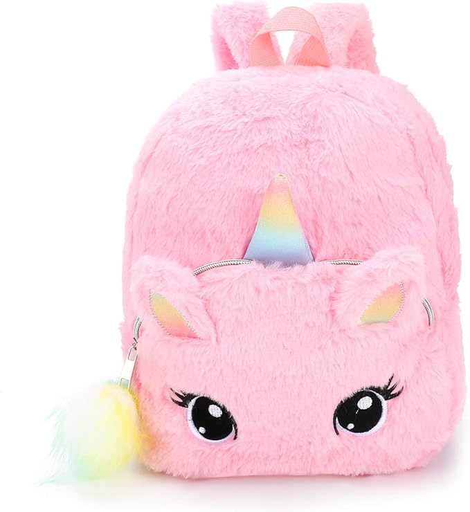 Plush Unicorn Backpack, Mini Unicorn Backpack for Girls, Pink Amazon