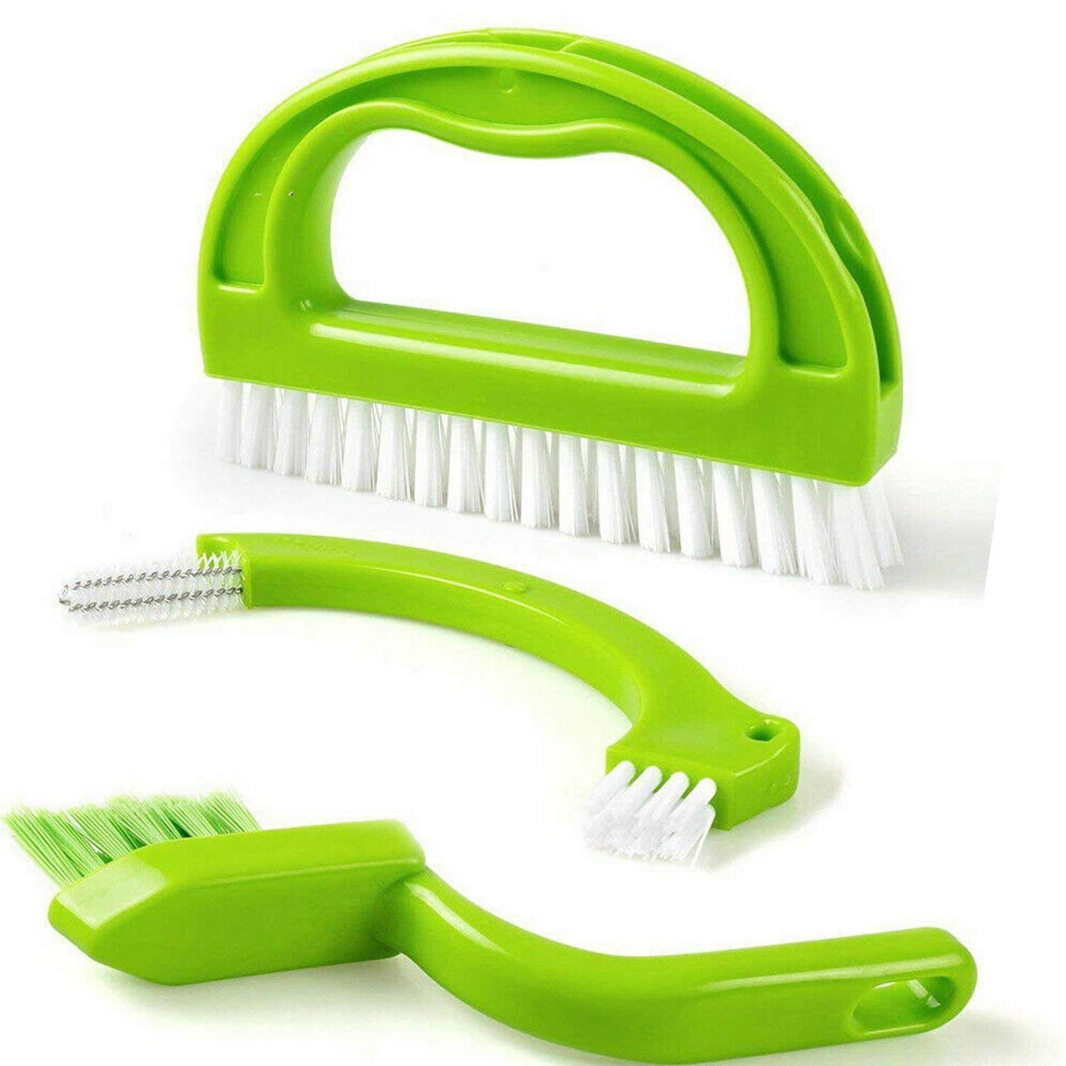 Geekbox 3 in 1 Grout Cleaner Brush Stiff Cleaning Brush For Bathroom&Kitchen Small Wash Basin Cleaning Brush tools Remove Mould Dirt&Grime Grout brush tiles Floor&Sink
