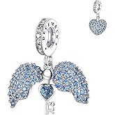 Annmors Birthstone Charms for Bracelet 925 Sterling Silver Charms fit Bracelet Necklace Dangle with 5A Cubic Zirconia Christmas Valentine Mother's Day Gift for Women