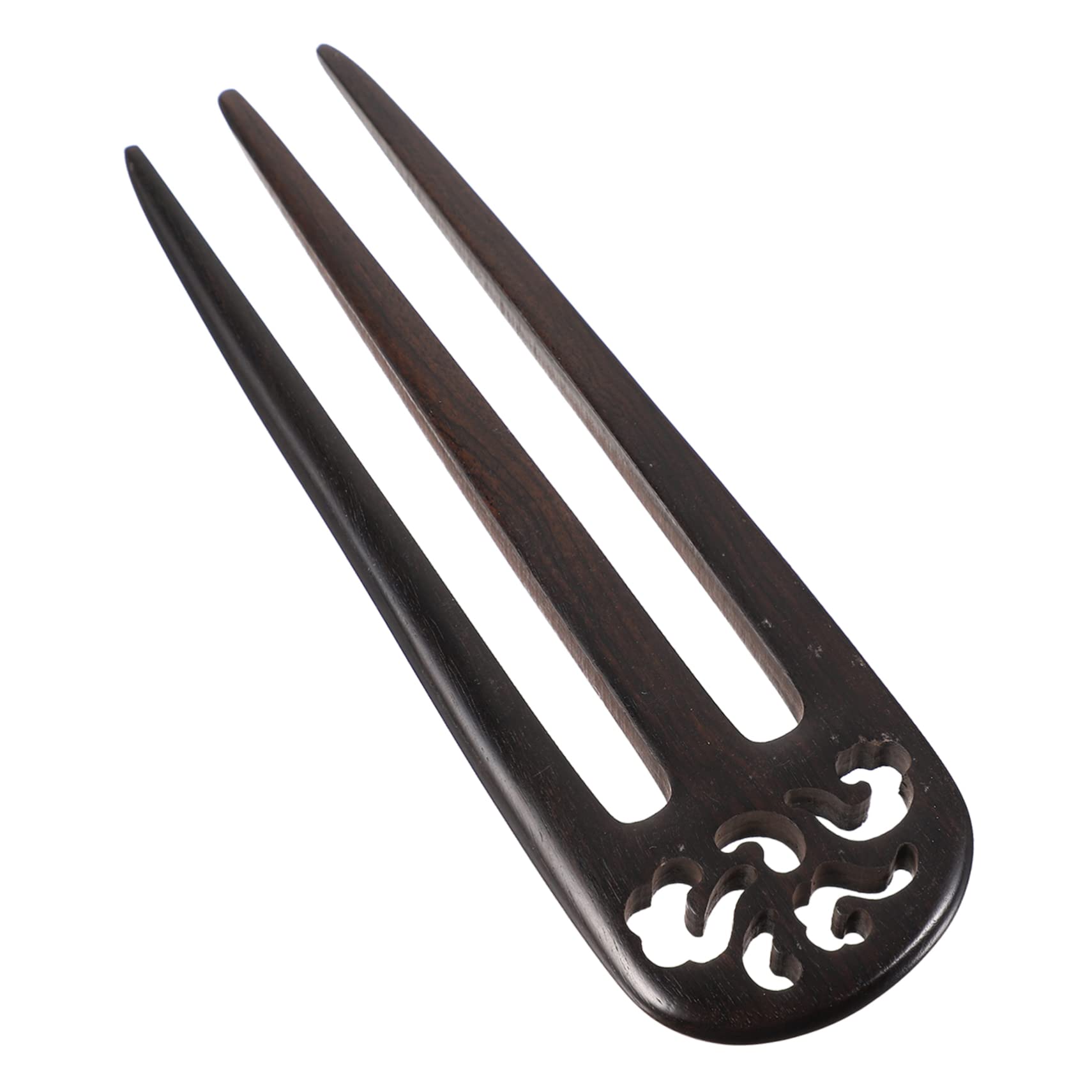 KALLORY Three Hairpin Hollow Wooden Hairpin French Hair Pin Hair Styling Accessories Hair Chopsticks 3 Prong Hair Sticks Fork Hair Clip Vintage Hair Stick Wood Hair Stick Simple Hair Fork