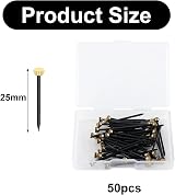 Rowwait 50Pcs Picture Hanging Nails Brass Steel 2.5x0.4 cm with Box view 2