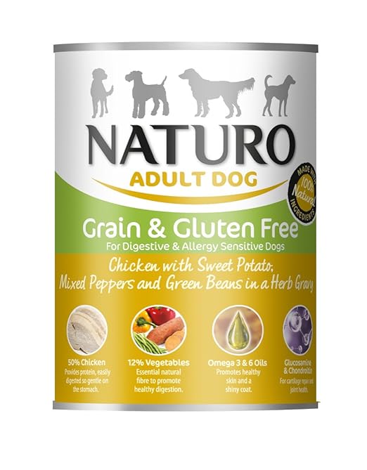 Naturo Adult Dog Chicken/Grain and Gluten Free Cans, 390 g(Pack of 12