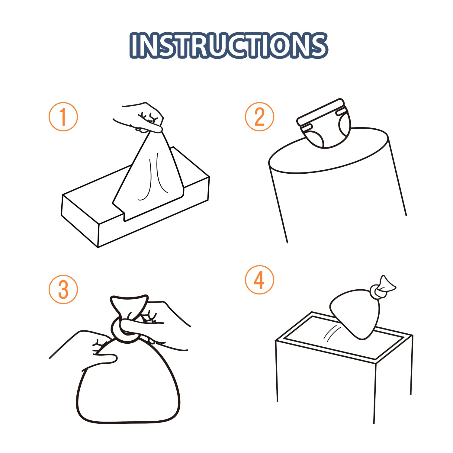 Deefre Odor Sealing Disposable Diaper Bags XS/300 Count Diaper Sacks Scented Diaper Trash Bags Large Capacity Diaper Disposal or Pet Waste Bags