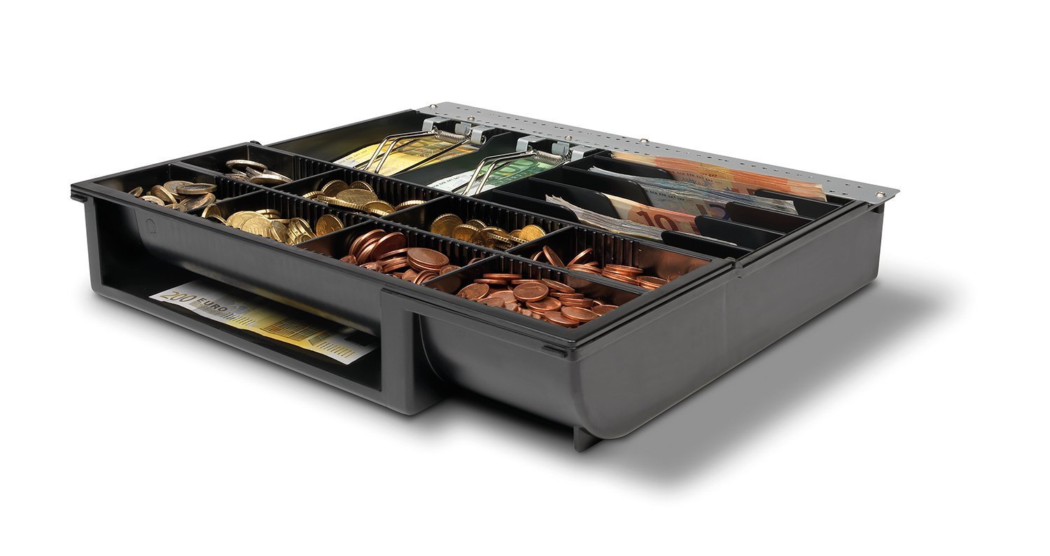 Safescan 4141T2 Adjustable Tray that Organises The Cash Inside Your Cash Drawer - Till Drawer Tray with 6 Note and 8 Coin Slots - Suitable for The Safescan SD-4141 and HD-4141S Cash Register Drawers