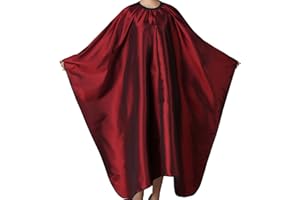 Iusmnur Barber Cape, Professional Hair Salon Cape with Adjustable Metal Clip, Shampoo Hair Cutting Cape for Barbers and Stylists - 55 x 63 inches (Wine Red)