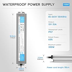 VOEWT LED Driver 300 Watts Waterproof IP67 Power