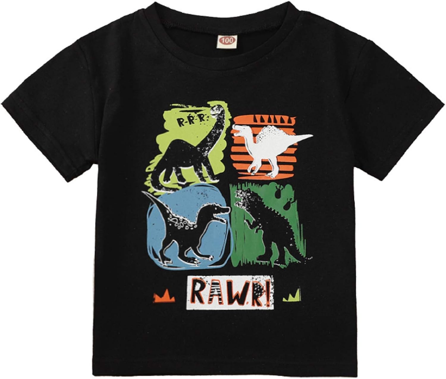 Boys Dinosaur Short Sleeve TShirt Graphic Crewneck Tee Tops Toddler