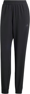 Donna Pacer Workout 3 Stripes Woven Mid Rise Pants, Black, L
