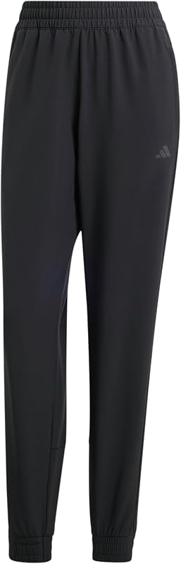 Femme Pacer Workout 3 Stripes Woven Mid Rise Pants, Black, L