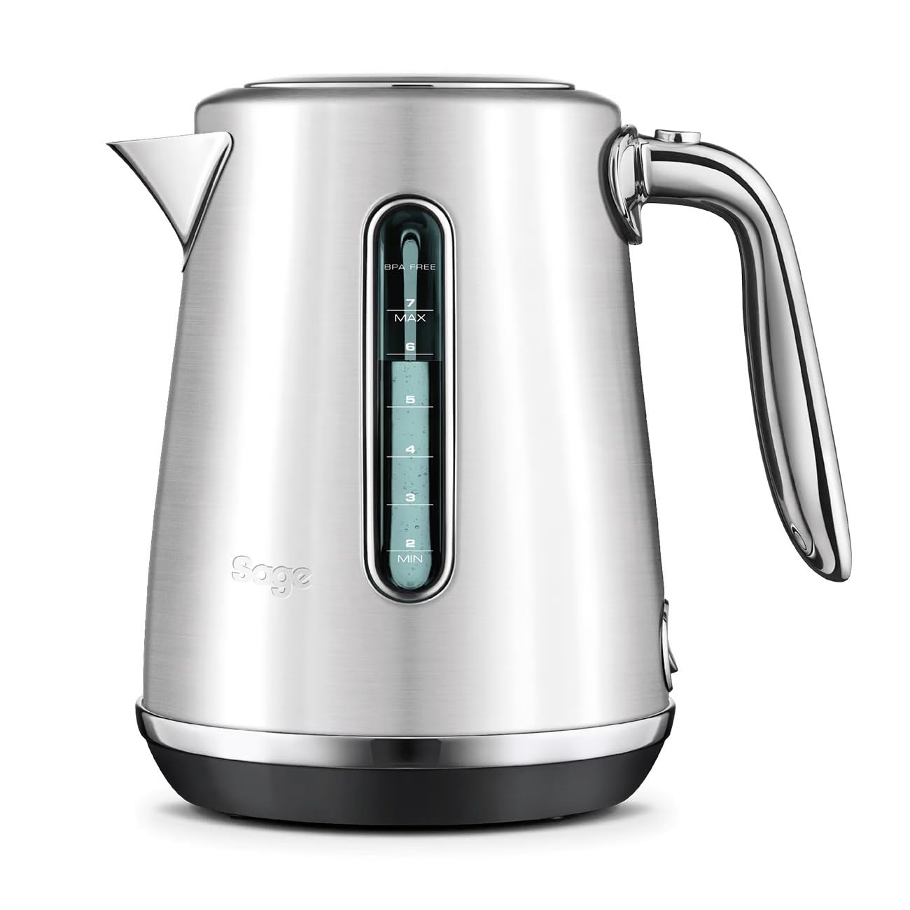 Sage - The Soft Top Luxe Quiet Electric Kettle - Fast Boil, Opens Softly, Elegant Design - 1.7 L Capacity, Cordless, 2400 W - Brushed Stainless Steel