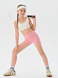 Haloumoning Girls Athletic Shorts Kids High Waisted