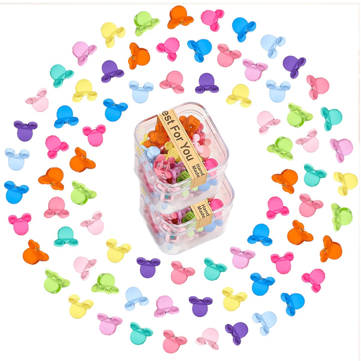 100 Pcs Small Hair Claw Clips for Colorful Flower Mini Acrylic Hair Clips Clamps Accessories for Women Girls Teens Kids Barrettes Decor