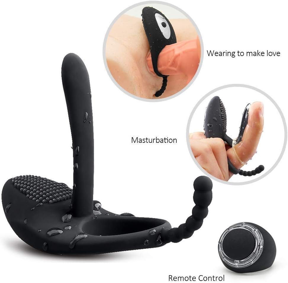 Couple Remote Control Pennis-sring Ring for Men Women Powerful 8 Kind Vibration Wireless Cockring Mode Medical Grade Silicone Shake Rooster