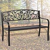 Patio Park Garden Bench Porch Path Chair Outdoor Deck Steel Frame New