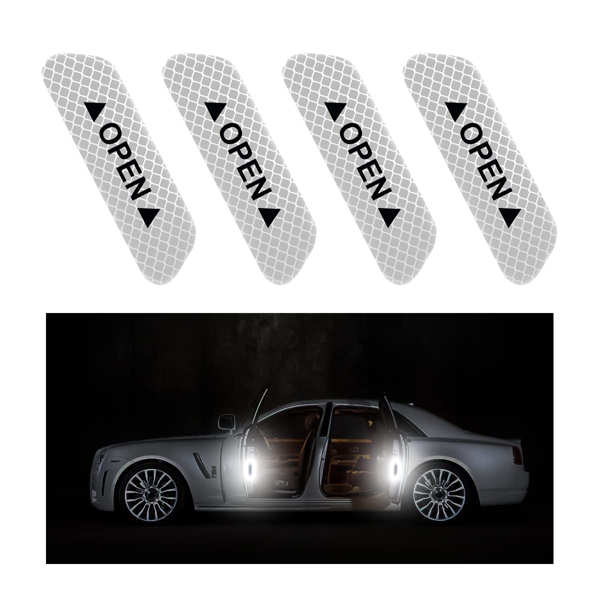 4PCS Car Door Open Warning Reflective