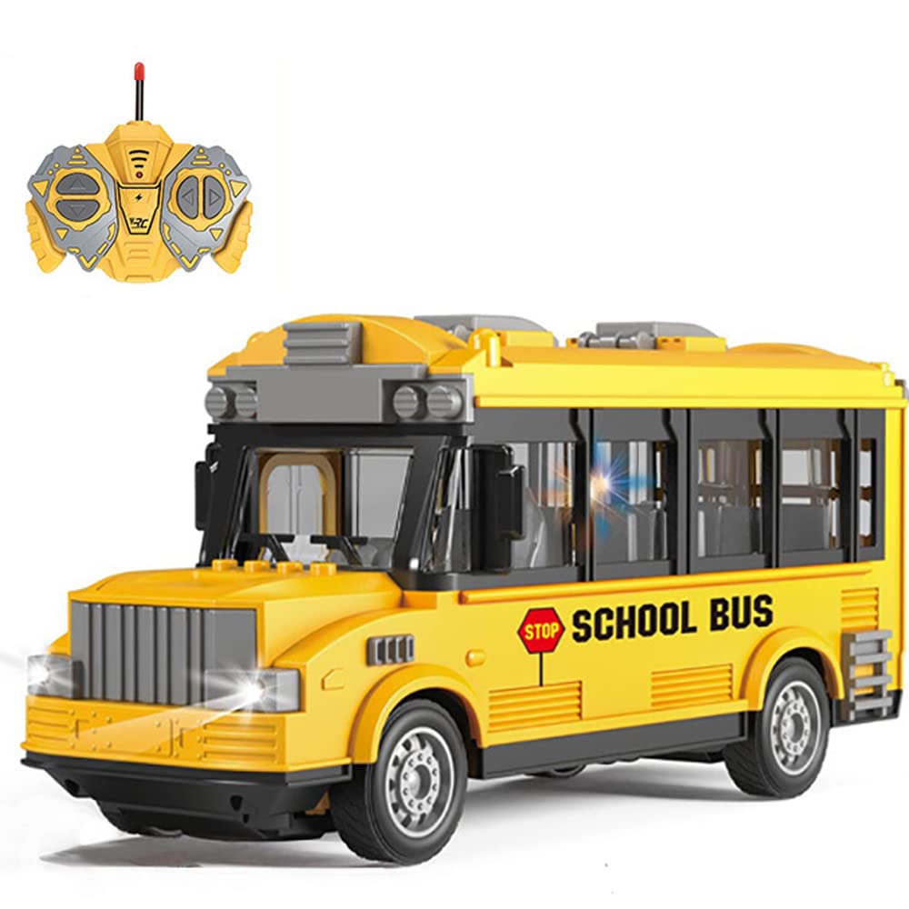 Photo 1 of RC School Bus - Remote Control Car Vehicles, 2.4G Opening Doors City Buses Toy Classic Baby Vehicle, Remote Control Car with LED Lights School Bus Toy, Gift for Children Kids Boys Girls Age 3-6