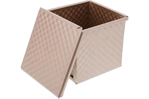 OFFIGAM Non-Stick Mini Pullman Loaf Pan with Lid Corrugated Toast Mold for Baking Bread Compact Square Cake
