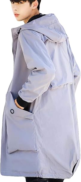 Amazon Beibang バイバン メンズ トレンチコート ロング丈 フード付 ロングコート 薄手 韓国ファッション フード付 スプリング コート 防風 モッズコート カジュアル コート ジャケット 通販