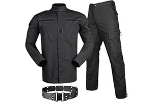 HANSTRONG GEAR Military Tactical Mens Hunting Combat BDU Uniform Suit Shirt & Pants with Belt MC