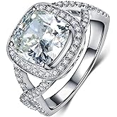 Jude Jewelers Platinum Plated 3.0 Carat Princess Cut Cubic Zircon Simulated Diamond Wedding Engagement Proposal Ring