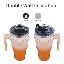 Konokyo 30 oz Tumbler with Handle and 2 Straw 2