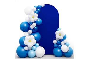 LEBENGURU Upgraded 6FT Wedding Arch Cover, Royal Blue Spandex Fitted Arch Backdrop Cover, Round Top Chiara Stand Covers for Birthday Party Baby Shower Banquet Balloon Décor