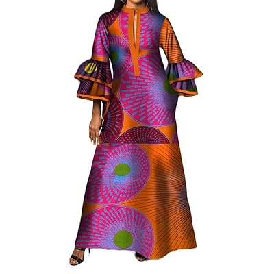knee length dresses for ladies Ankara Women’s Stripe and Elastic Dress with Pockets - Knee-Length Pure Cotton main image 0
