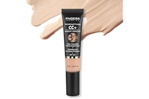 Phoera Anti Aging CC Cream 2022 Latest Upgrade Facial CC Creams With SPF 25+,Full Coverage Foundation Makeup & Color Corrector,Poreless-Finish Primer and Moisturizing Cream (Upgrade#120 Nude)