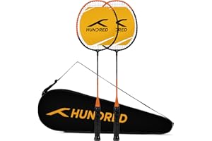 HUNDRED POWERTEK 100 (Set of 2) Badminton Racket with Full Cover