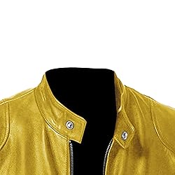 SWJGLITTR Men Slim Fit Motorcyle Leather Jacket
