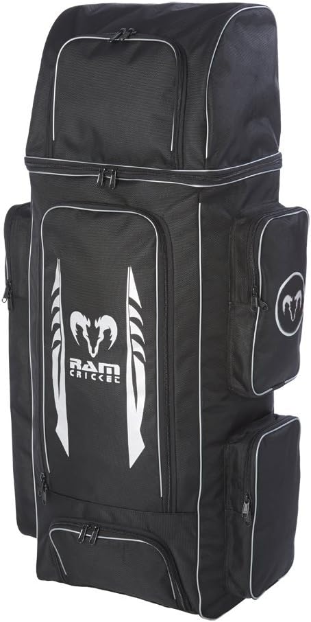 Ram Cricket Duffle Kit Bag, Senior & Junior Sizes, Durable Cordura Material, Y2K-Nylon Grade 8 Zips, Padded Shoulder Straps