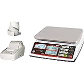 VisionTechShop TVP-60B Price Computing Scale, Lb/Oz/Kg Switchable, 60lb Capacity, 0.01lb Readability, NTEP Legal for Trade, NSF Certified LP-50 Thermal Label Printer, 1 Case of Labels LST8060