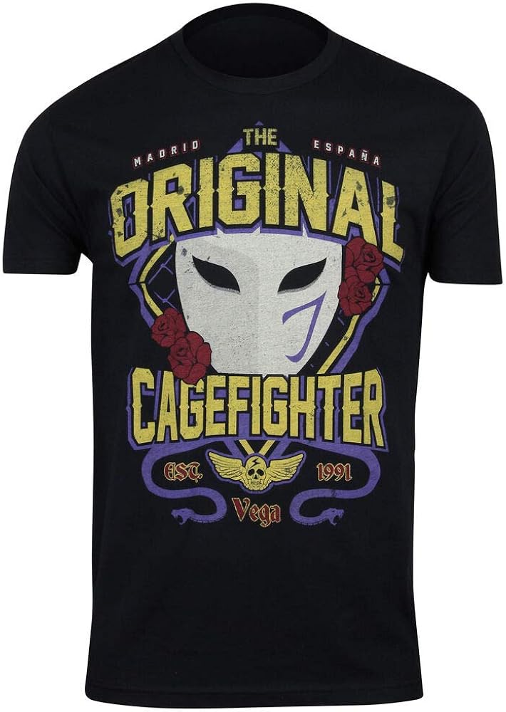 Mens Street Fighter Vega Original Cage Fighter TShirt Black Amazon.it