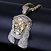 TOPGRILLZ Jesus Pendant Necklace Rope Gold Chain for Men Iced out 14K Gold Plated Simulated Diamond Chain Stainless Steel Chain 24 inch