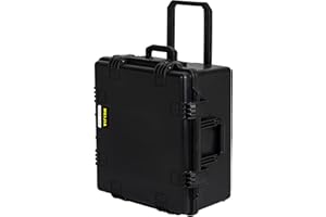 MEIJIA Premium Waterproof Hard Compact Rolling Camera Case with Customizable fit Foam and Wheels,Full Protection with Light&C