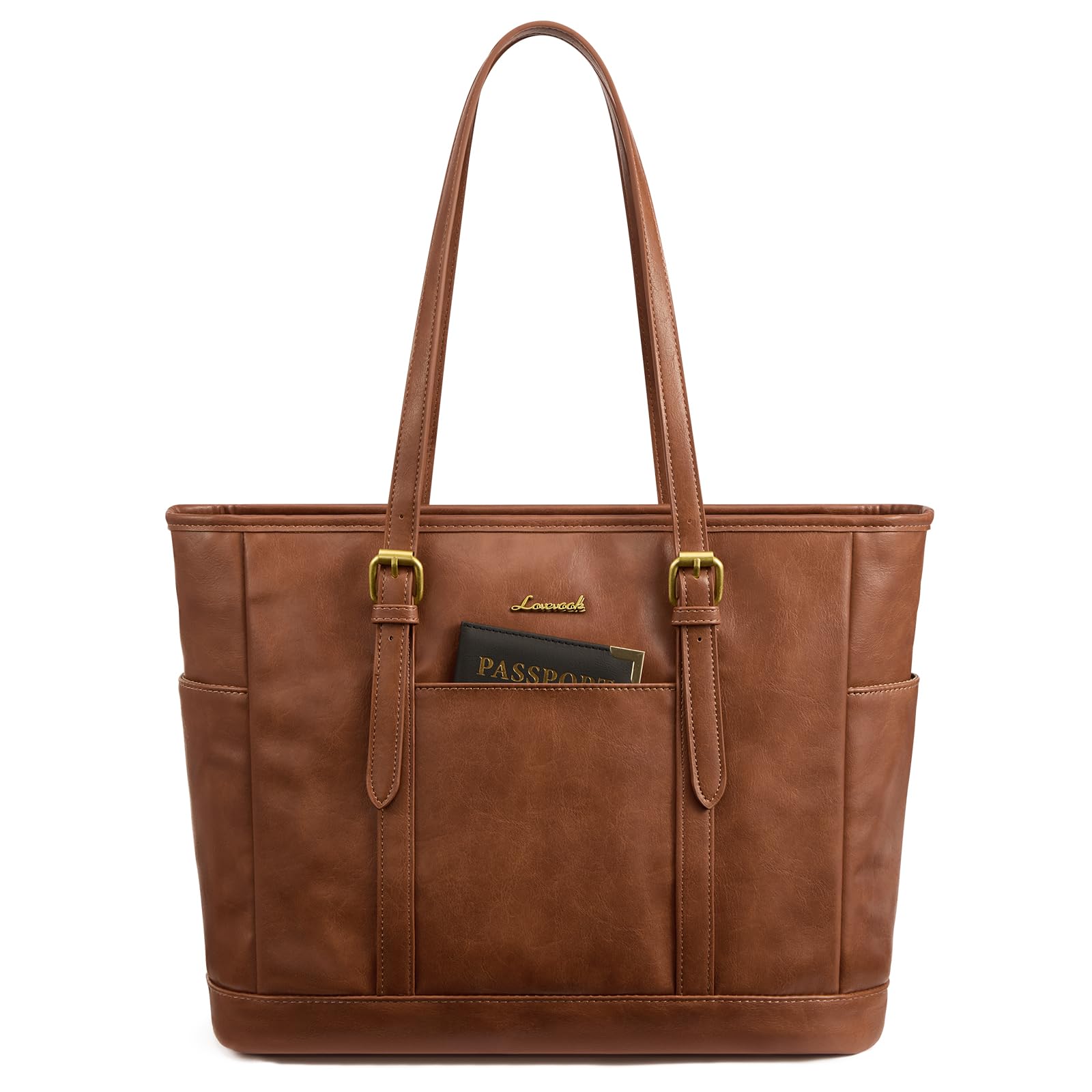 LOVEVOOK Tote Bag For Women,Retro Soft Leather Purse and Handbag for Women Multiple pockets,Shoulder Bag Teacher Travel Daily