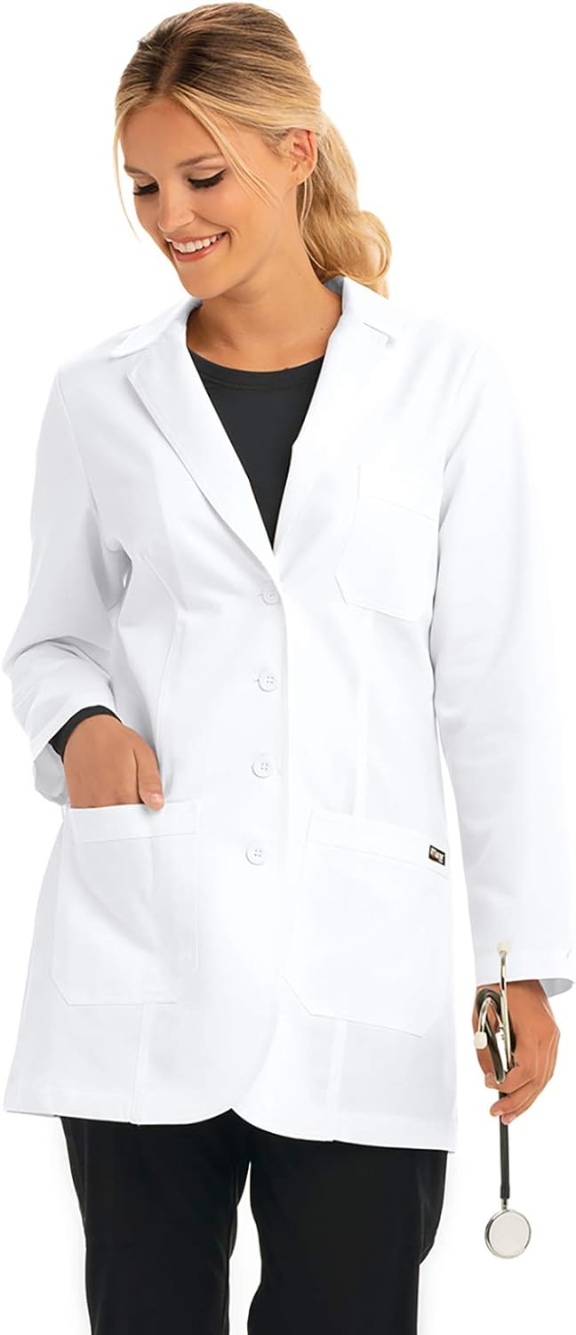 Grey's Anatomy Lab Coat for Women – Professional Mid-Length, Long Sleeve: Clothing