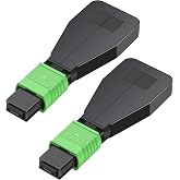 Buacoz MPO/APC 12 Core Female Fiber Loopback Adapter, Singlemode Duplex 50/125&mu;m Fiber Optic Loopback Tester Cable for 40G 100G Networks and QSFP Testing(2 Pack)