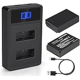 AIDXVBN 2-Pack of LP-E12 Premium Batteries and USB Dual Battery Charger for Canon EOS-M, EOS M2, EOS M10, EOS M50, EOS M50 Mark II, EOS M100, EOS M200, SX70 HS, Rebel SL1 Digital Cameras.